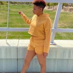 Miss Posh Fleece Hoodie Short Sweat Set Small NWOT